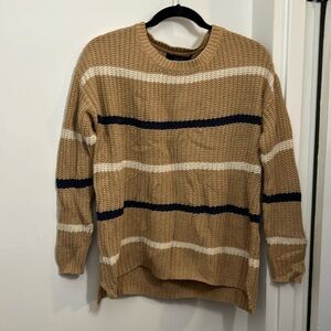 Camel colored striped sweater